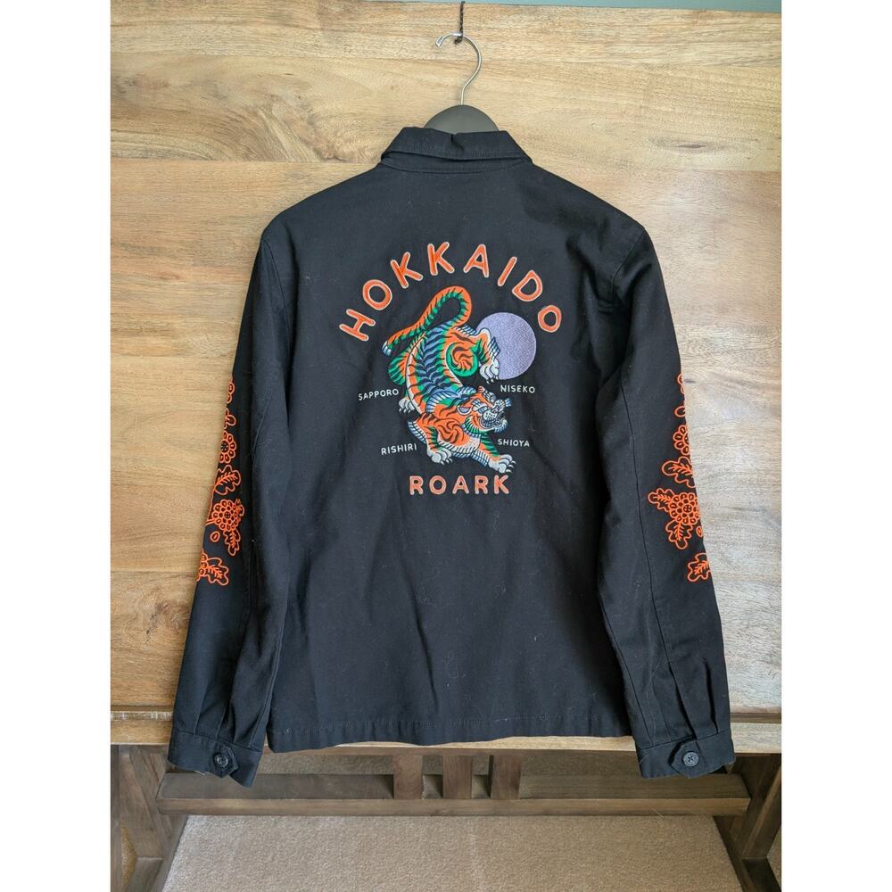NWT Roark Hokkaido Garage Jacket Mens S Black Embroidered Tiger Full Zip RJ276 - Picture 2 of 6
